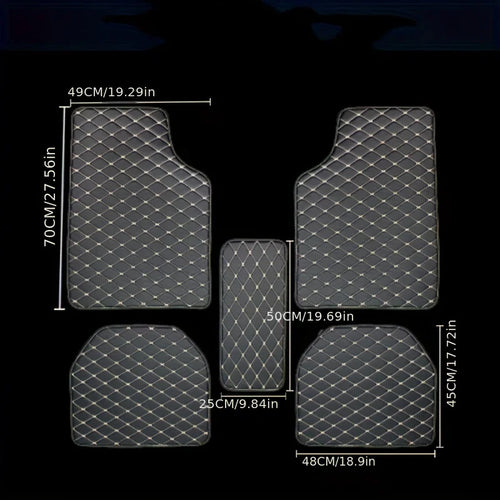 Alfombrillas de coche de cuero PU impermeables, protectores de almohadillas, alfombrillas de moda para coche, cojín para todas las estaciones, 5 unidades
