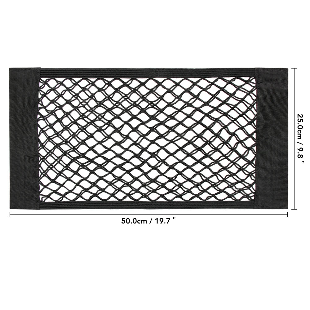 1Pc Car Back Rear Mesh Trunk Seat Elastic String Net  Universal Storage Bag Pocket Cage Auto Organizer Seat Back Bag