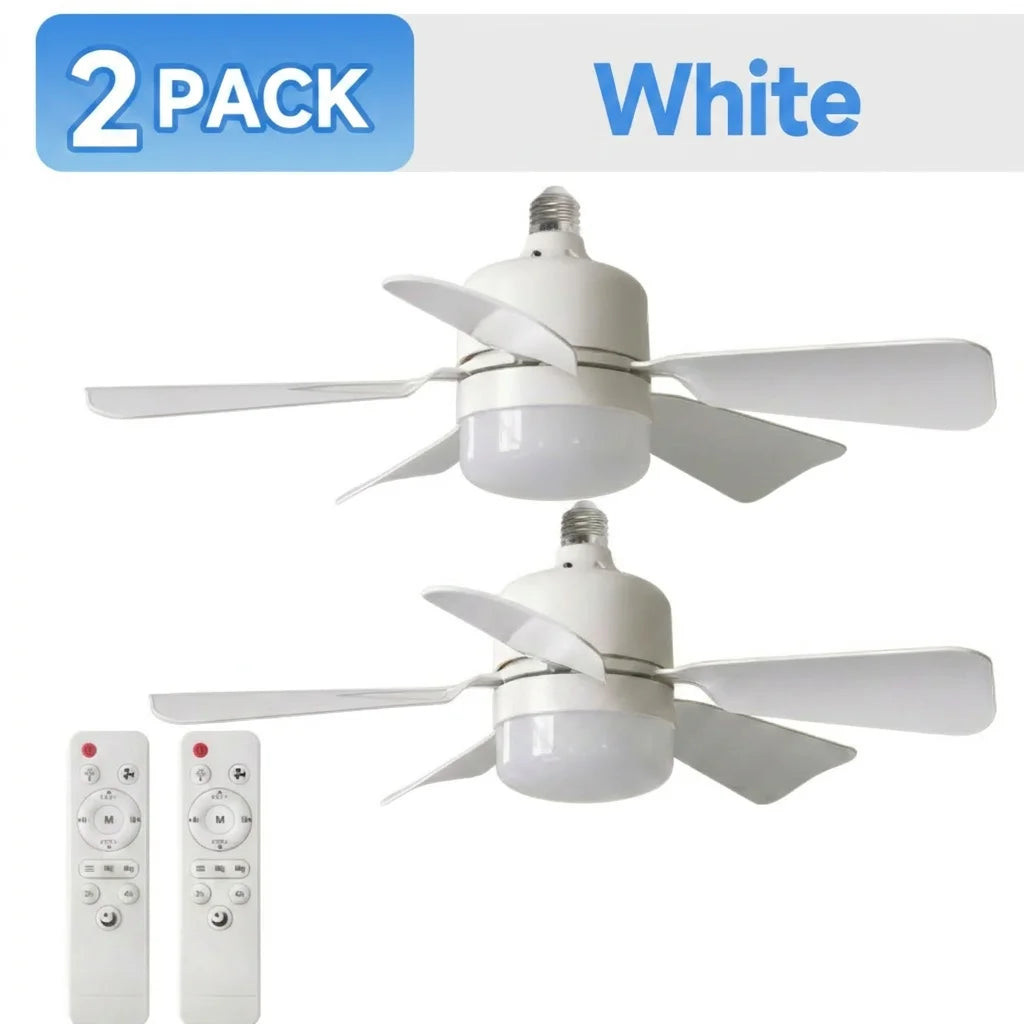 1/2Pack 30W Ceiling Fan Lights with Remote Control Dimming LED Fan Light E27 Base Suitable  for Living Room Kitchen Study Garage