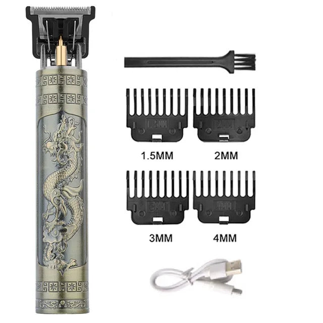 Men's Electric Vintage T9 Hair Clipper For Beard Trim Tools Professional Carving USB Charging Barber Hair Cutting Machine