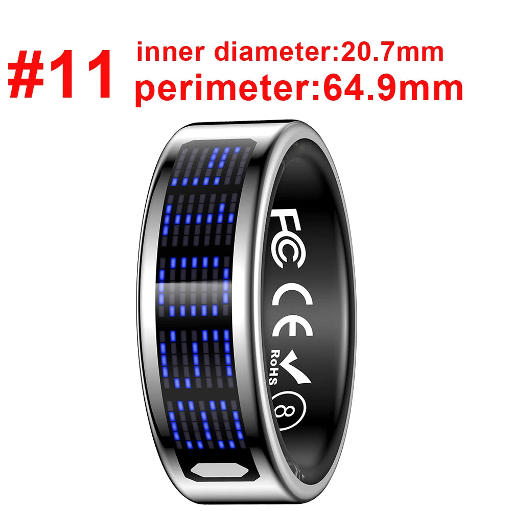 New Ultra-thin Lightweight Smart Ring Multi-functional Display Heartrate Health Caller ID Reminder Motion Detection Waterproof