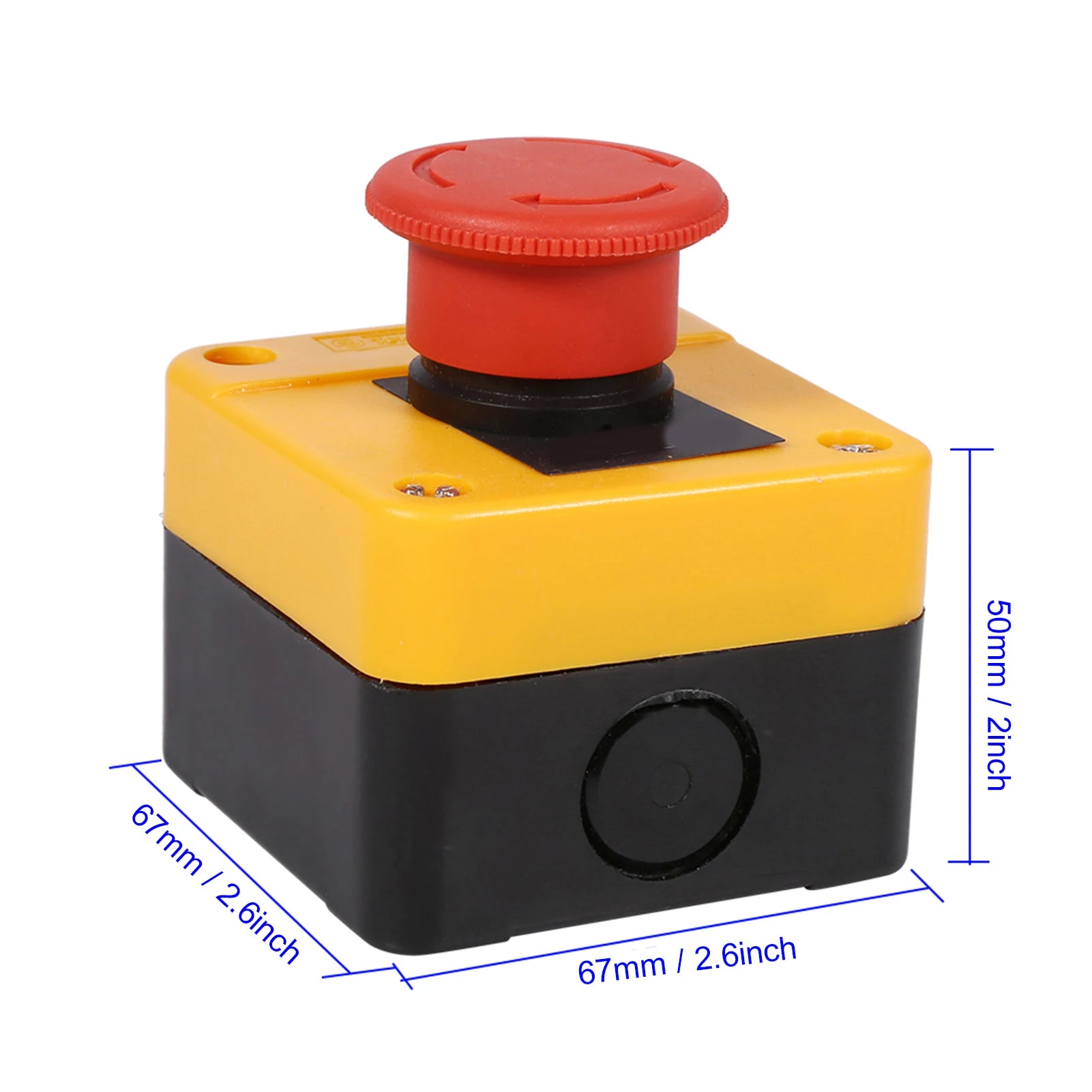 1 unidad de botón de parada de emergencia de 660 V 10 A, carcasa de plástico, botón pulsador de emergencia con señal roja, nuevo interruptor de seta