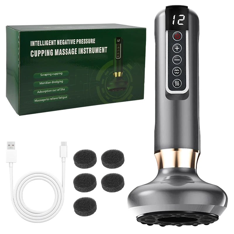 Intelligent Vacuum Cupping Suction Massager Glass Jars Anti Cellulite Cupping Vacuum Guasha Massage Beauty Health Scraping