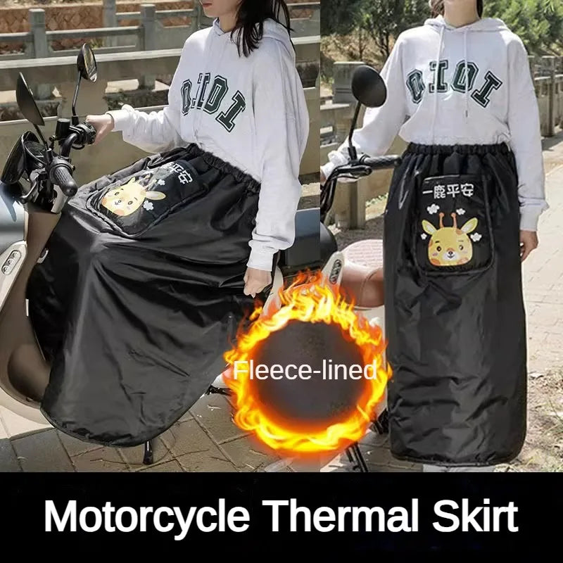 Delantal de invierno para motocicleta, rodillera impermeable, manta cálida, edredón cortavientos, falda cortavientos gruesa de terciopelo, funda cálida para rodillas