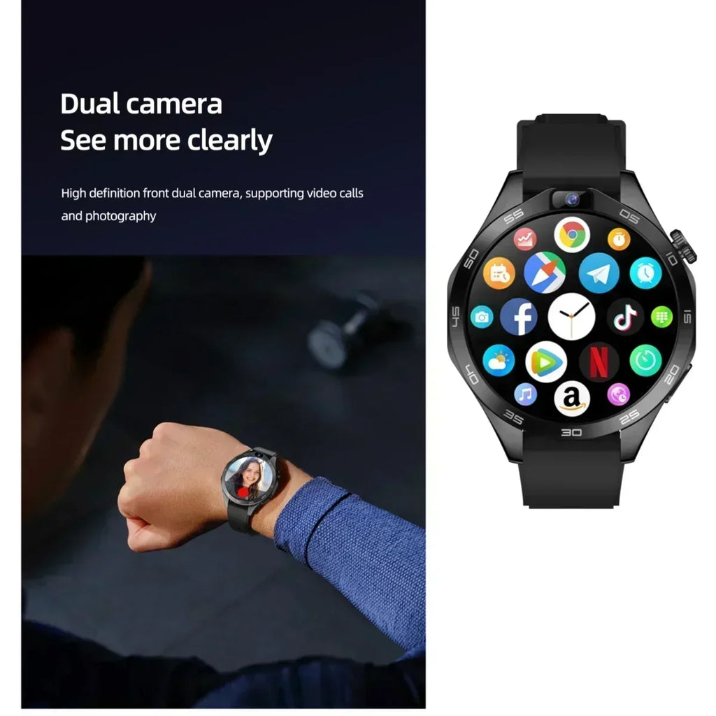 X11 Nuevo reloj inteligente Android pantalla de 1,85 pulgadas batería de 1380 mah 200 W cámaras duales HD GPS WIFI frecuencia cardíaca descarga APP reloj inteligente hombres mujeres
