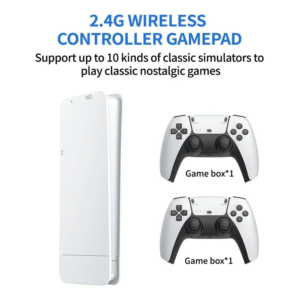 M15 Mini Retro Game Console 2.4G Wireless Dual Controller 4K Game Stick 64GB 20000 Retro Games Retro Game Family Gift
