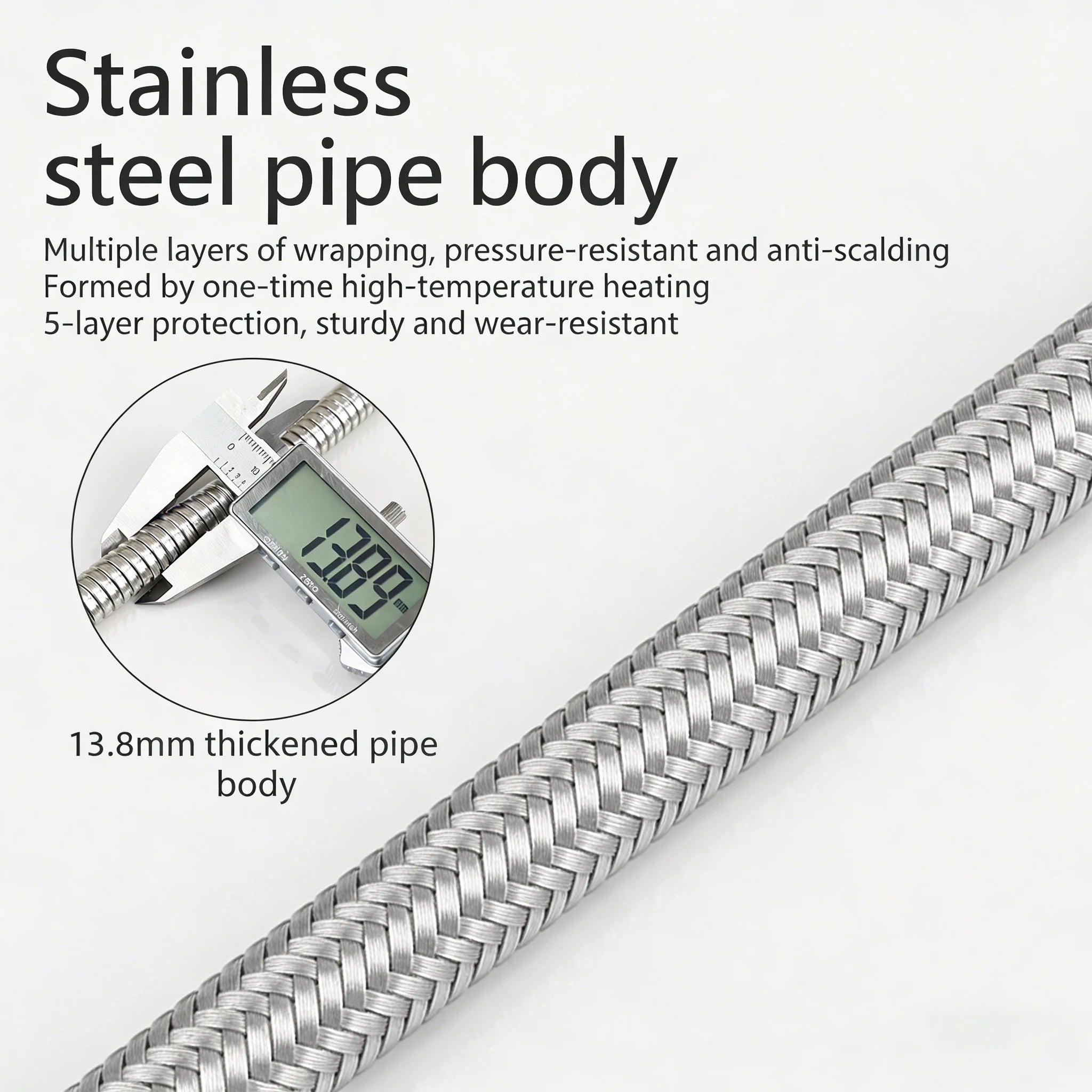Spray hose, pressurized shower hose, explosion-proof water pipe, rain shower hose, thickened high-pressure shower hose ﻿