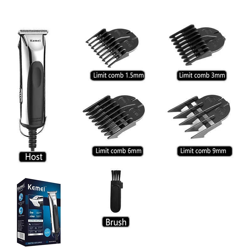 Kemei 850 cortadora de pelo profesional con cable para hombres, máquina de corte de pelo eléctrica, kit de peluquería para niños en casa