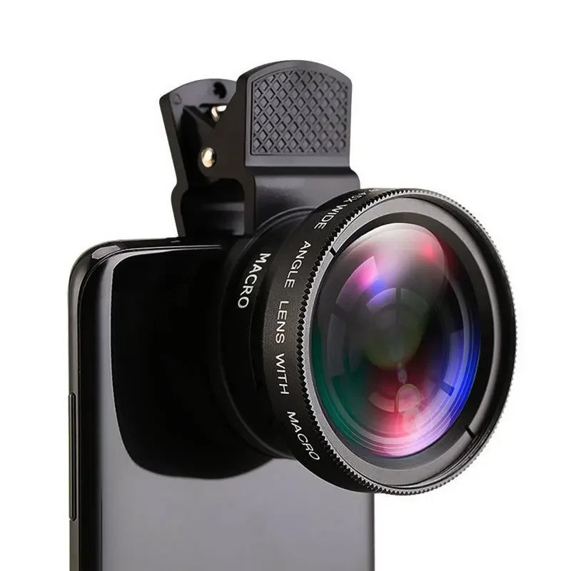 2 en 1 lentes de cámara para teléfono móvil con clip, ojo de pez, magnificadores profesionales, lente de teléfono móvil, macro 15X, gran angular 0.45X