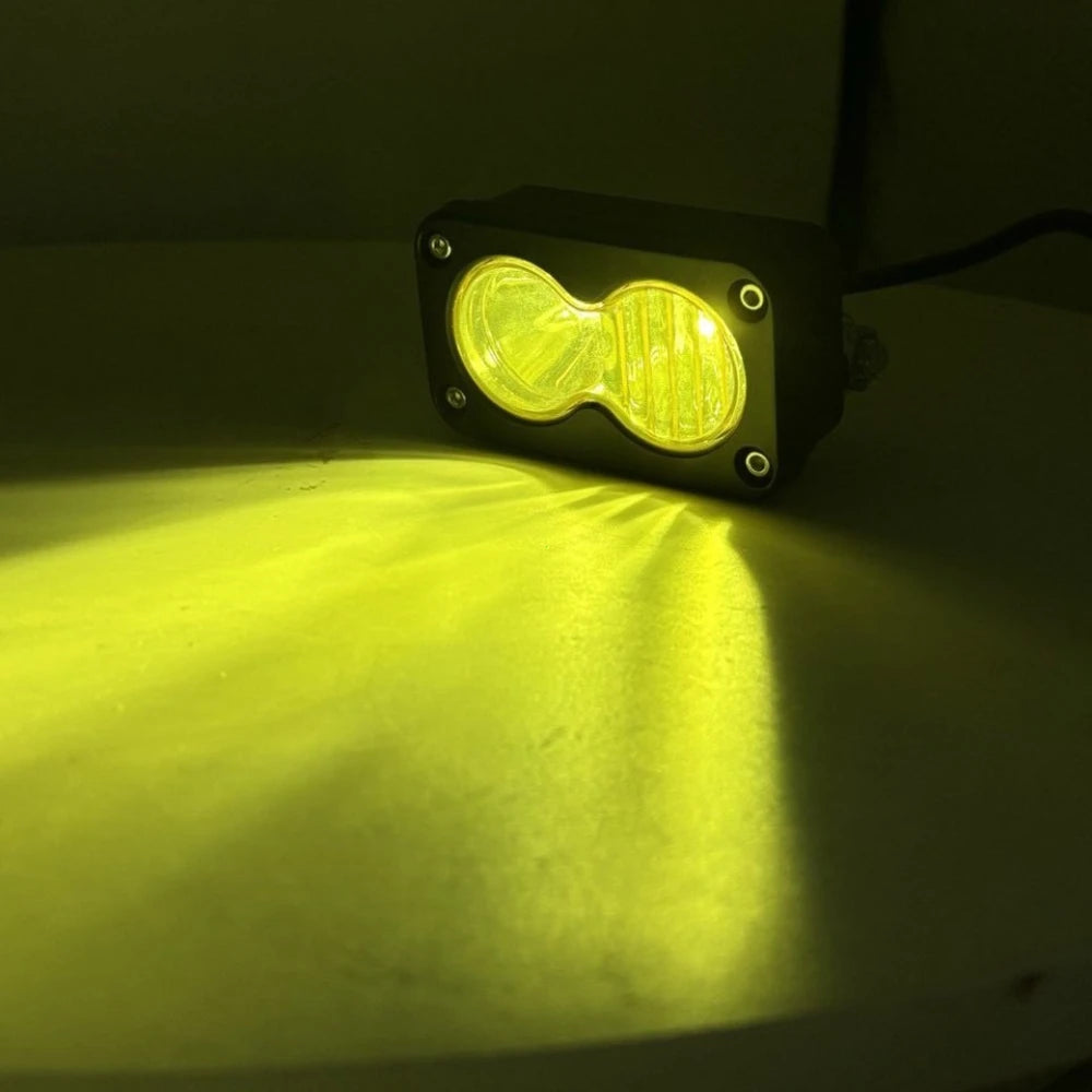 Car Spotlight 3 Inch White Yellow LED Pod Driving Work Light for Pickup Motorcycle Truck Offroad Roof Luggage Rack Lamp