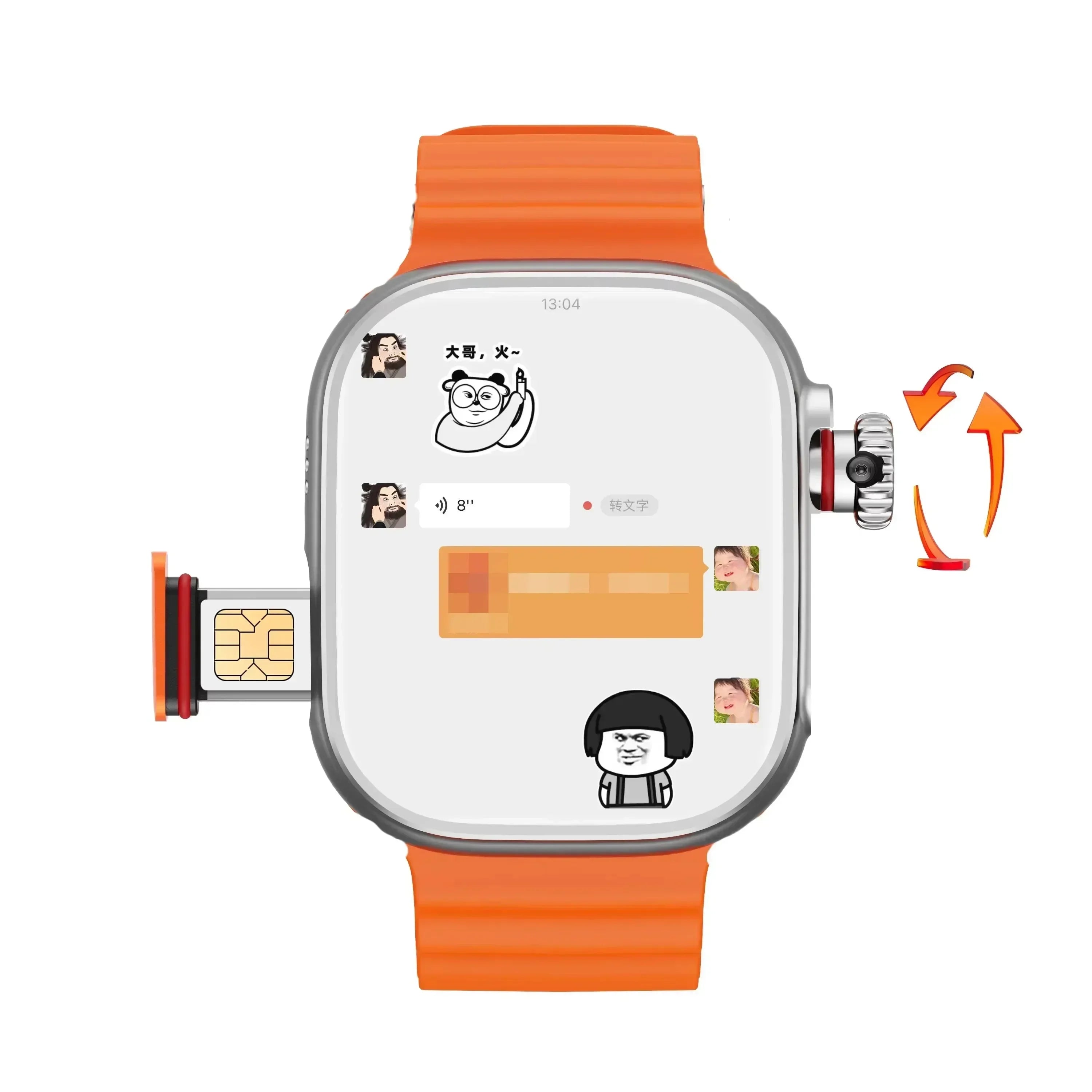 CDS9 Smartwatch 2.2-inch Amoled 448*528 Screen rotating Camera GPS WIFI 4G SIM Card App Download Men's and Women's Smartwatch