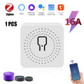 Interruptor de luz inteligente mini WIFI/ZigBee, relé interruptor de control bidireccional 16A, control por voz con aplicación Smart Life para Tuya Alexa Google