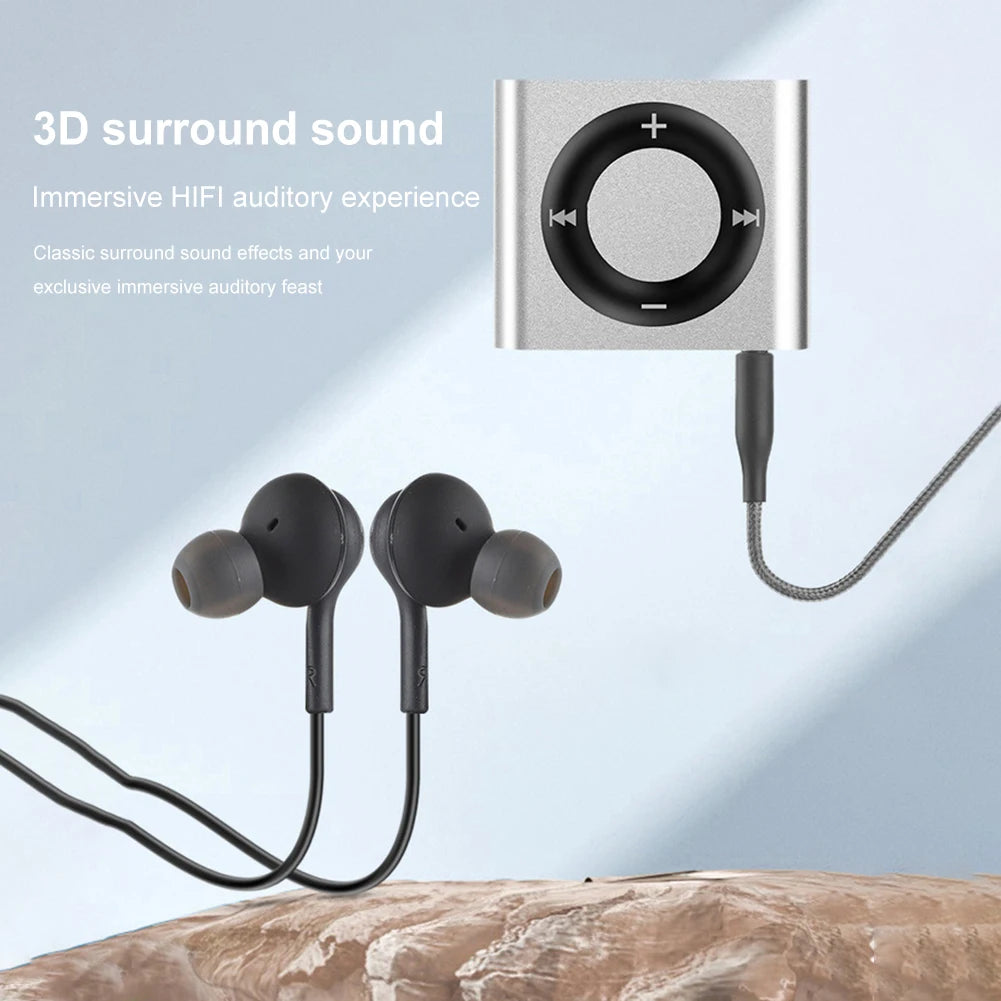 Mini MP3 Music Players Metal Clip-on Build in Speaker 180mAh Touch Tone Rechargeable with Headphone Support TF Card for Students
