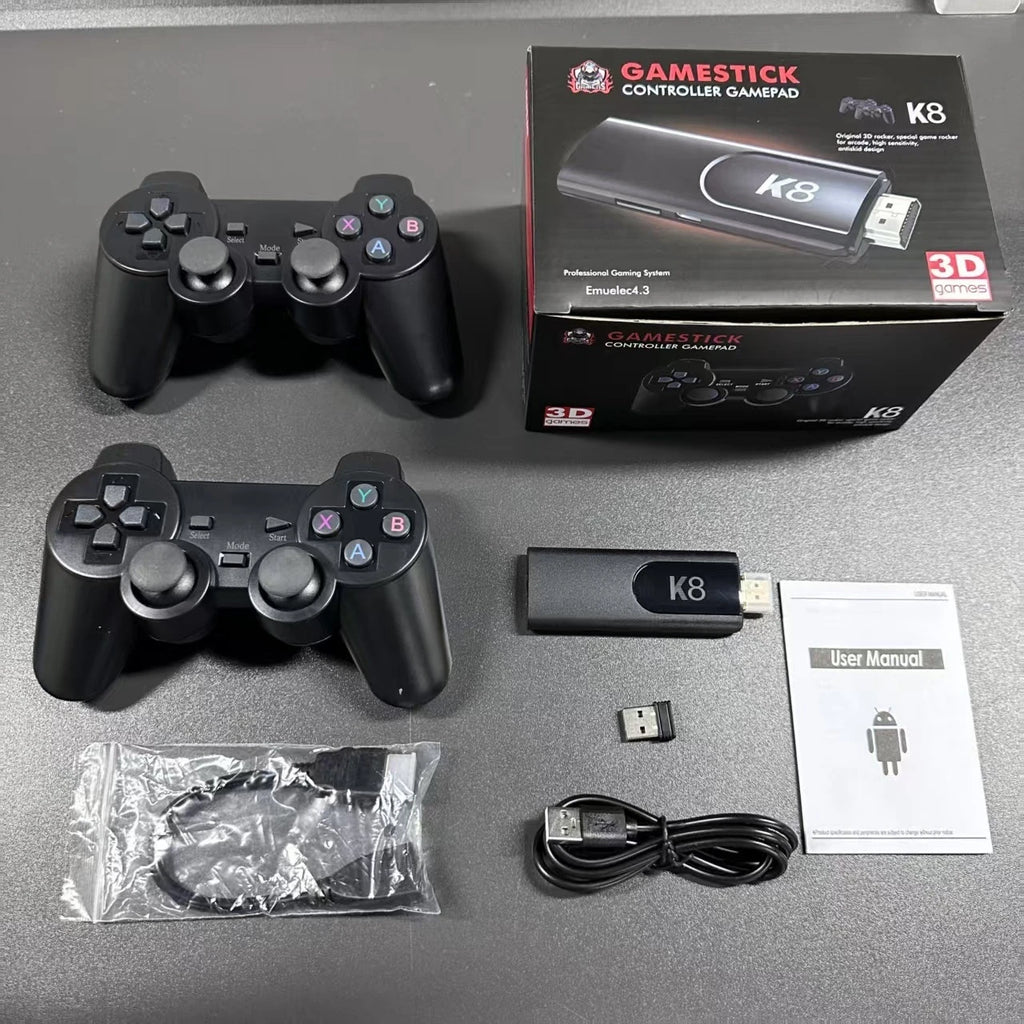 K8 Video Retro Game Console Dual Wireless Controller TV Game Stick 4K HD 20000 Retro Classical Games Retro Game player