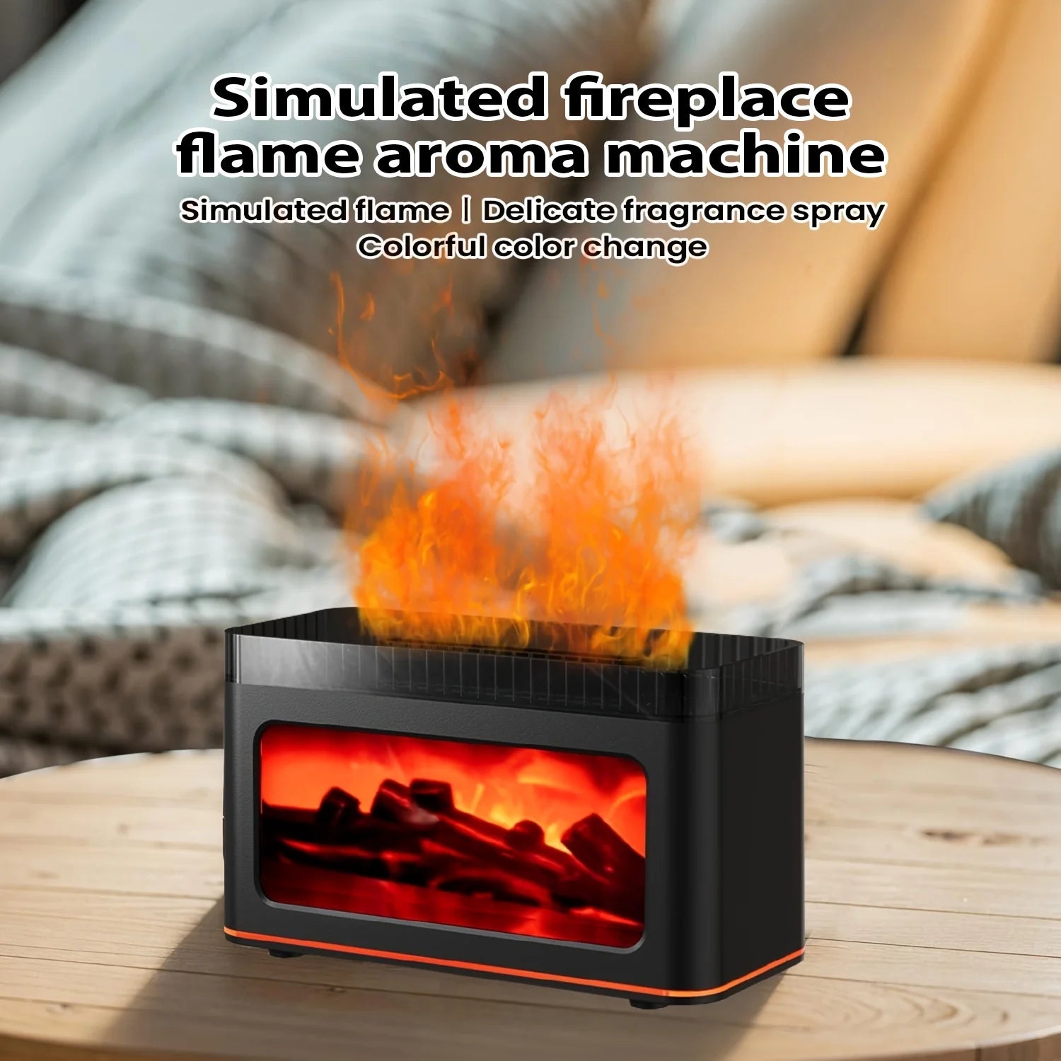 Mini Fireplace Aroma Diffuser Create A Festive Atmosphere 7 Color Flame Lighting Effects  Perfect For New Year Gifts Home Decor