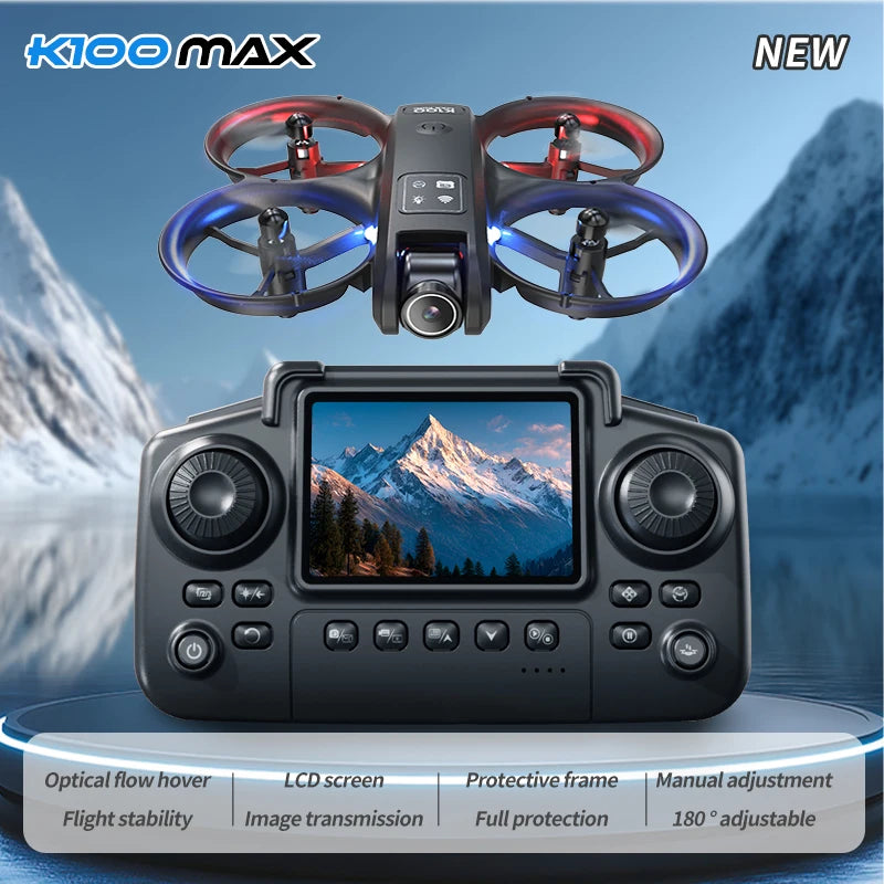 Upgrade K100 MAX HD 8K Drone Dual Cameras FPV Transmission Obstacle Avoidance Optical Flow Professional Aerial Photography Video