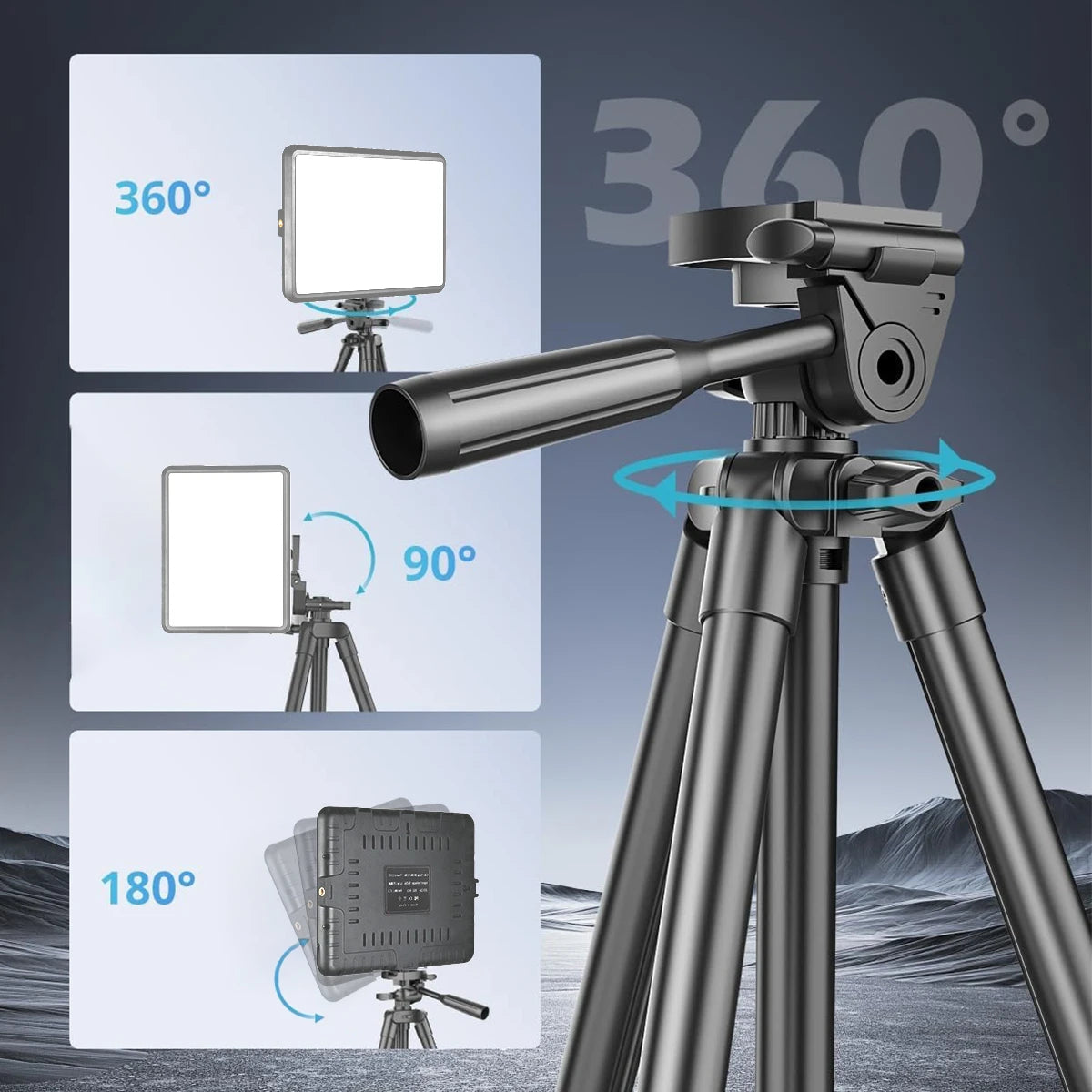 Juego de 2 luces de video LED XRDKJ, luz de estudio, kit de iluminación para fotografía regulable de 2800-6500 K con trípode extensible de 57 pulgadas