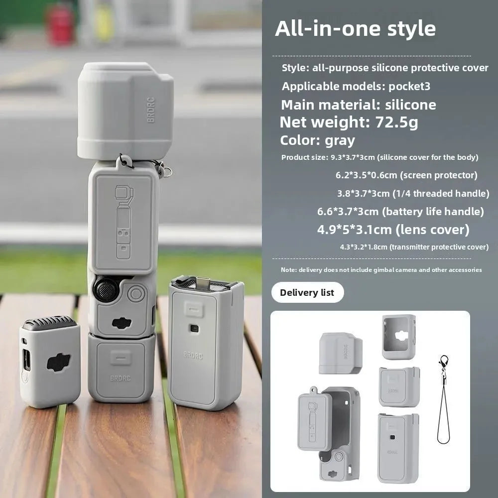 DJI Pocket 3 Silicone Case Osmo Action Camera Protective Cover Anti-Scratch DJI P3 Camera Accessory
