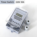 TNCE 30A Timer Switch, Waterproof 220V time controller, set to seconds, 32 groups of timer on and off, for light, water pump