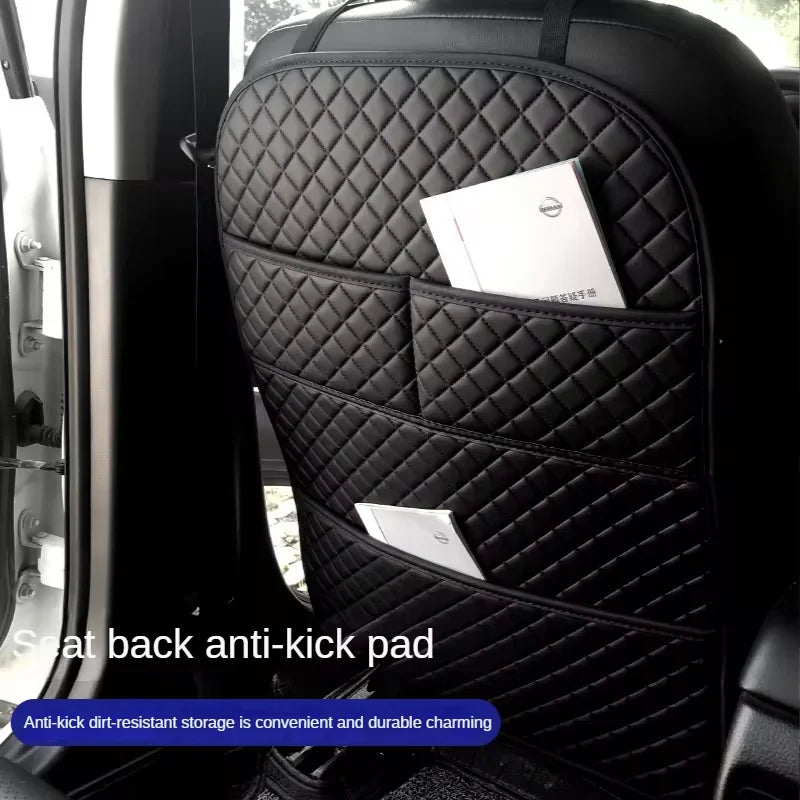 Protection universelle anti-salissure pour dossier de siège de voiture en cuir PU avec poche de rangement, housse de protection imperméable pour enfant