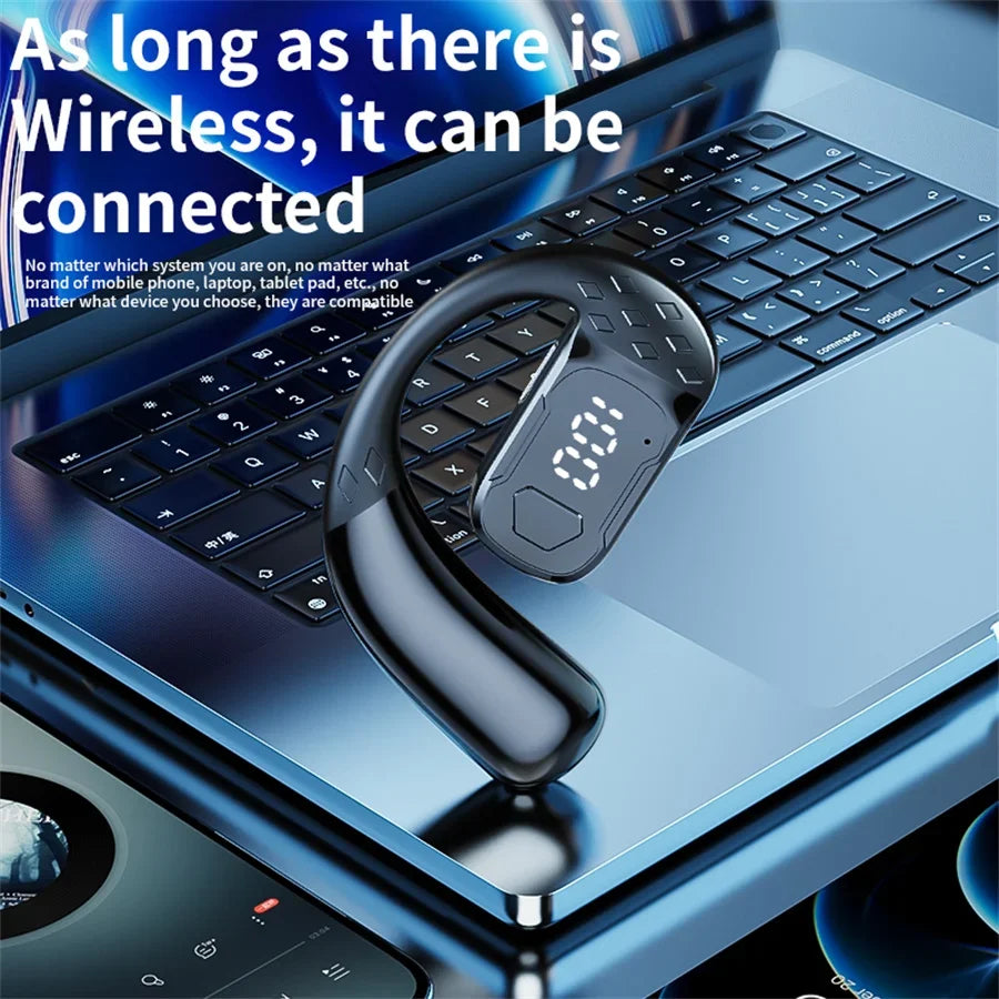 Auriculares Bluetooth inalámbricos con micrófono, auriculares de conducción de aire, manos libres, con cancelación de ruido para conducir Audífonos