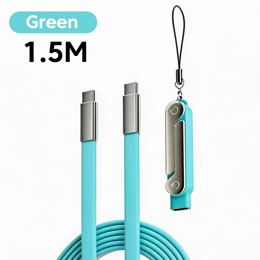 240W 2-in-1 USB C To Type C Fast Charging Foldable Bracket Data Cable For iPhone 17 Oneplus Detachable Cables tipo c Adapter