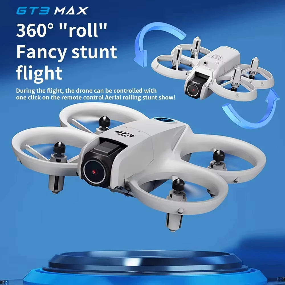 GPS 8K HD Dual Camera Brushless Motor Intelligen Obstacle Avoidance RC Quadcopter Toy Gift GT3 MAX Mini With LED Foldable Drones