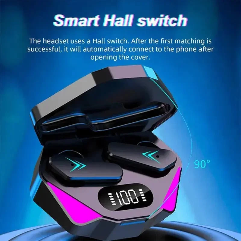 Auriculares gaming TWS X15 Auriculares inalámbricos Bluetooth con micrófono Posicionamiento de sonido de graves Estéreo 9D Música Auriculares HiFi para gamers