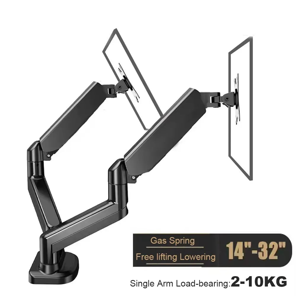 Single/Dual Monitor Mount Up To 32 inch Screens, Up To 22 Pounds Per Arm, Adjustable Dual Monitor Stand Suitable For Home Office