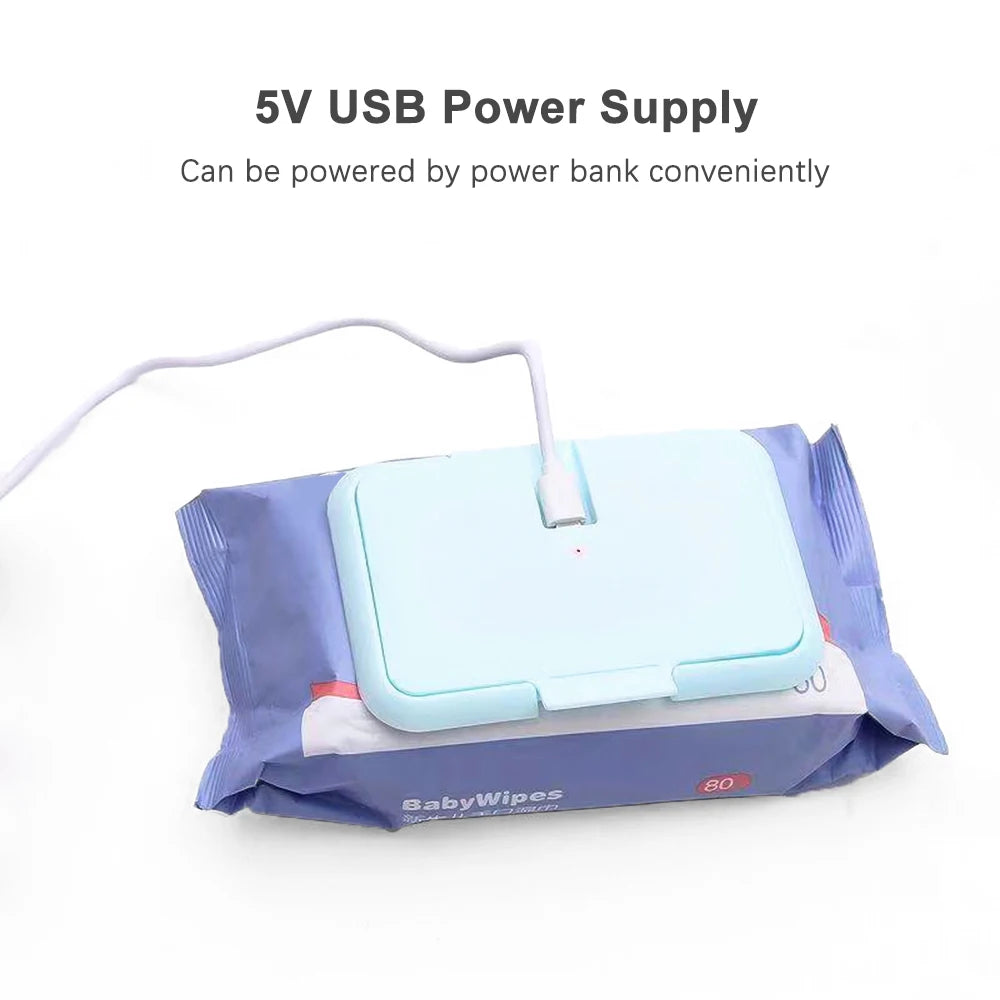 Baby Wet Wipes Heater 5V Portable USB Powered Baby Wet Wipes Warmer Heater Constant Temperature Perfect for Traveling