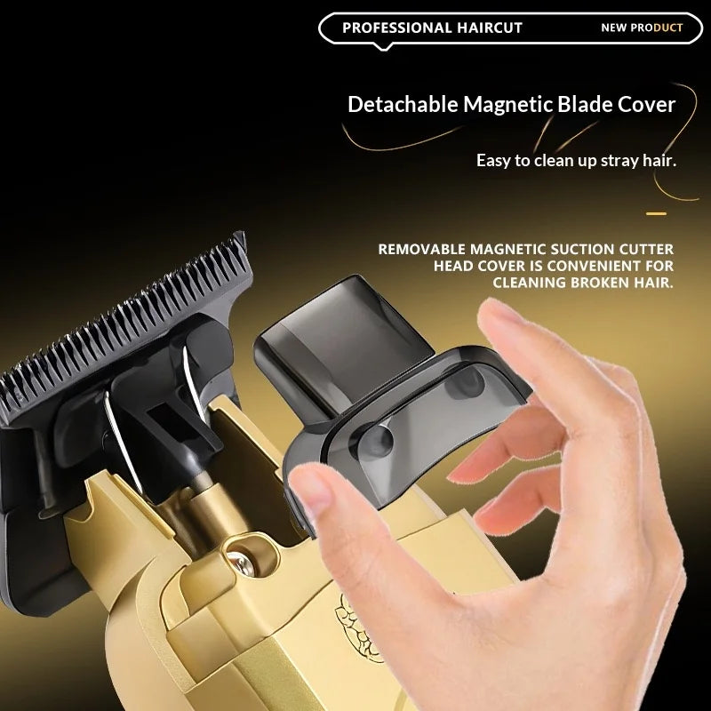 Kemei 90-5 Cortapelos Eléctrico para Barba 7500 RPM Cuchilla Cero para Hombres Cuchilla DLC Máquina Inalámbrica de Corte de Pelo para Acabado de Peluquería