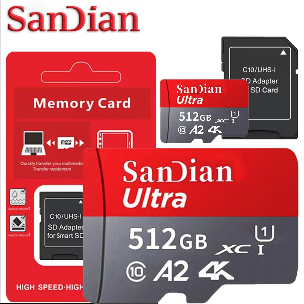 512GB 256GB 128GB 64GB 32GB  SD Card Memory Card Micro TF SD High Speed U3 V30 A2 Mirrorless Camera 8K Video Recording