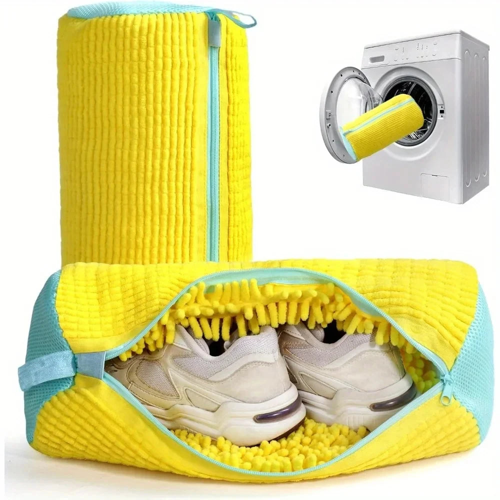 1 Unidad Bolsa Protectora Acolchada para Lavar Zapatos, Red para Zapatos, Protector Esponjoso de Fibras de Poliéster, Bolsa para Lavar Zapatos a Máquina, Bolsas para Secado