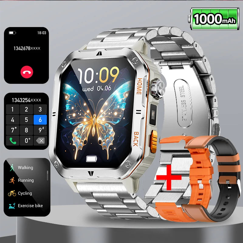 1000mAh Battery Voice Assistant GPS Sports swim 3ATM BT Call Health monitor Smartwatch For Android IOS 2026 New SmartWatch Men