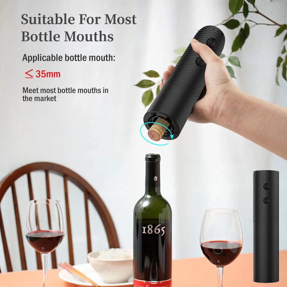 Abrebotellas de vino eléctrico HOMEFISH, abridor de vino tinto automático recargable, sacacorchos con botón de un clic, herramientas de vino