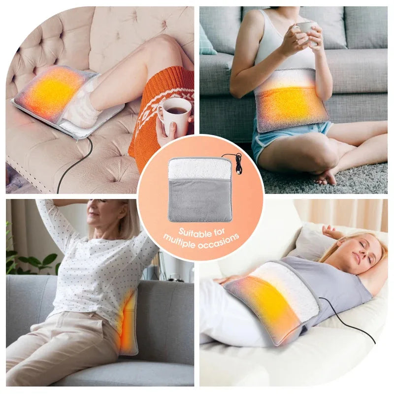 Manta eléctrica de invierno para pies con calefacción USB, almohadilla de felpa suave y lavable para calentar los pies, calentador para mejorar el sueño, alfombrilla térmica doméstica para pies