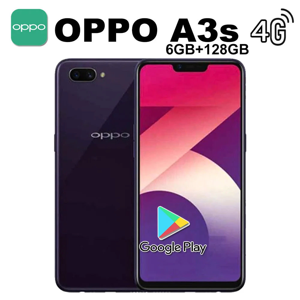 OPPO A3s smart phone supports facial recognition/wet hand touch, 6GB+128GB/4230mAh/rear 13 million+2 million dual cameras
