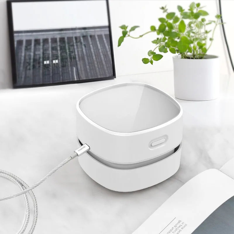 Mini aspiradora de escritorio inalámbrica, barrendero de polvo de mesa, ahorro de energía, recargable por USB de 1400 mAh para oficina, escuela, teclado, hogar