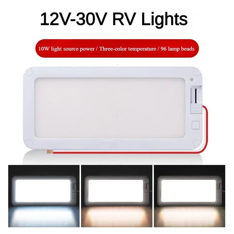 RV Interior Light 96LED 3 Color Dimmable Interior Lighting 12V-30V Ceiling Dome Light for Campers RV Truck Motorhome Caravan