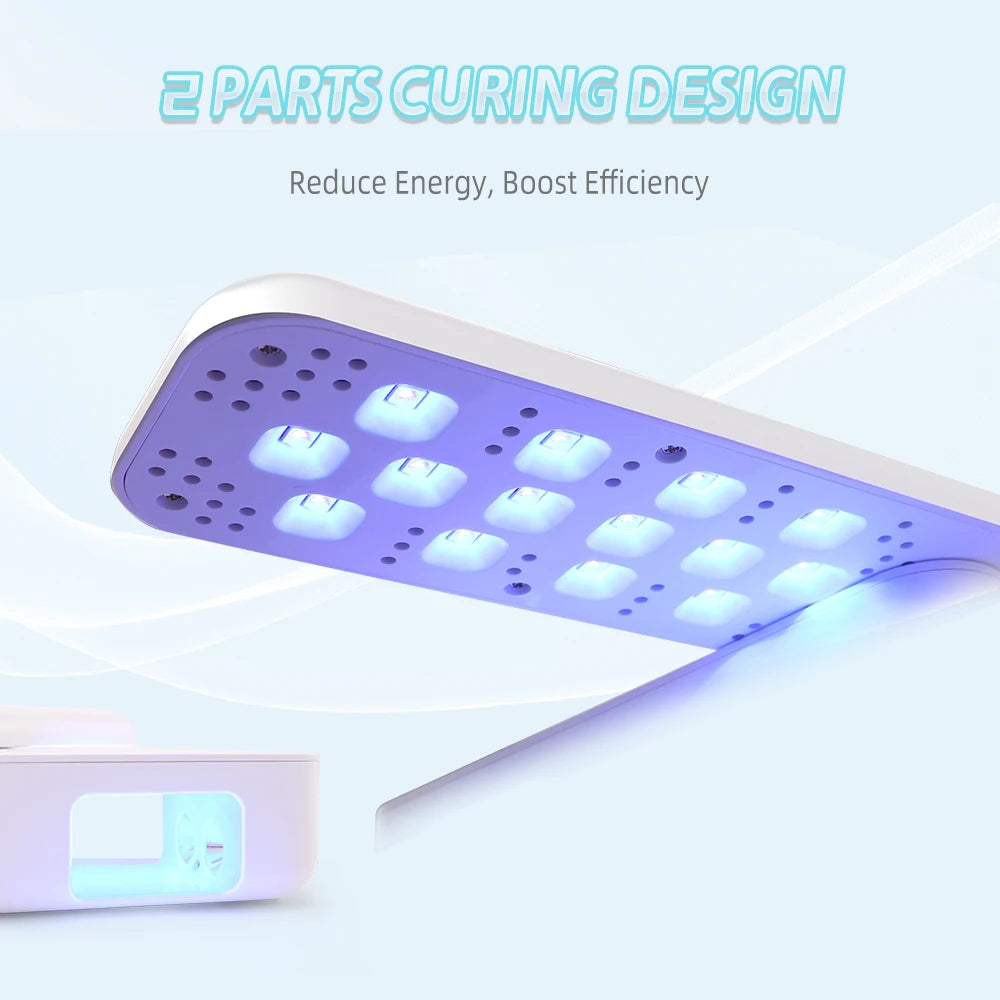 Rechargeable Foldable Gel Nail Polish Curing Light, 48W Wireless UV LED Nail Lamp, Auto On/Off, Timer Setting, Pocket Size Home