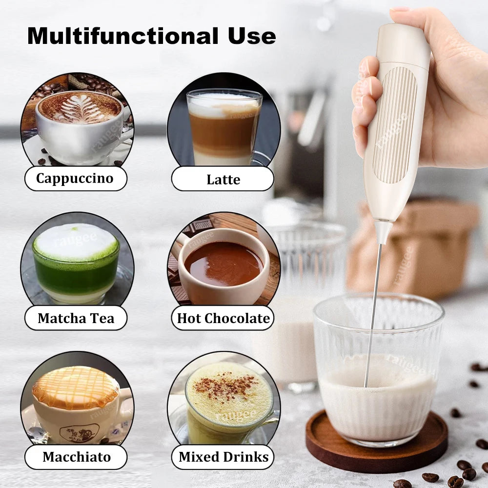 Milk Frother Automatic Rotary Electric Blender for Coffee Latte Cappuccino Maker Mini Wireless Milk Foamer Handheld Milk Frother