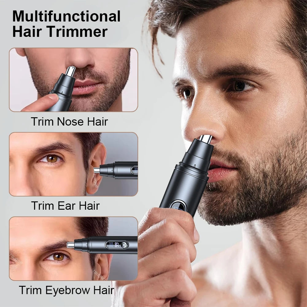 Nose Hair Trimmer Rechargeable Mini Portable Electric Nose Hair Clipper for Men Automatic Shaving Eyebrow Ear Nose Hair Trimmer