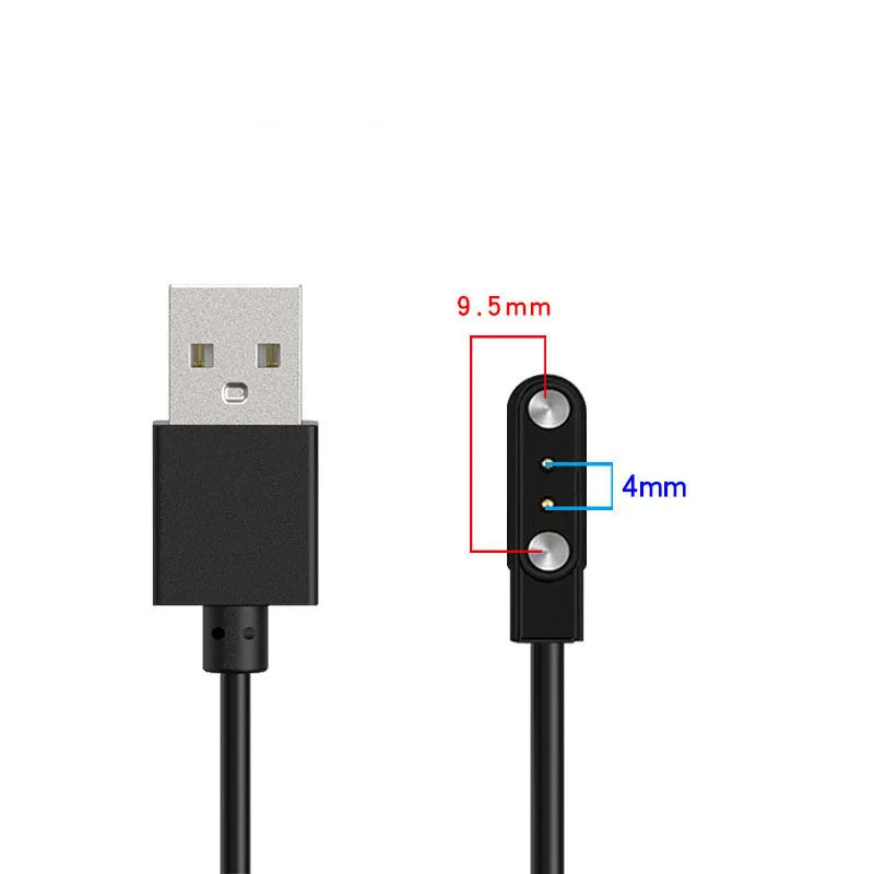 Adaptador de cargador de base de Smartwatch de 2 pines y 4 pines Cable de carga USB para accesorios de carga de reloj inteligente para adultos/niños