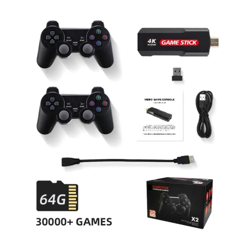 Consola de videojuegos X2 PULS TV Game Stick, controlador inalámbrico doble, TV Game Stick 8K, juego retro clásico, juego retro para PSP/PS1