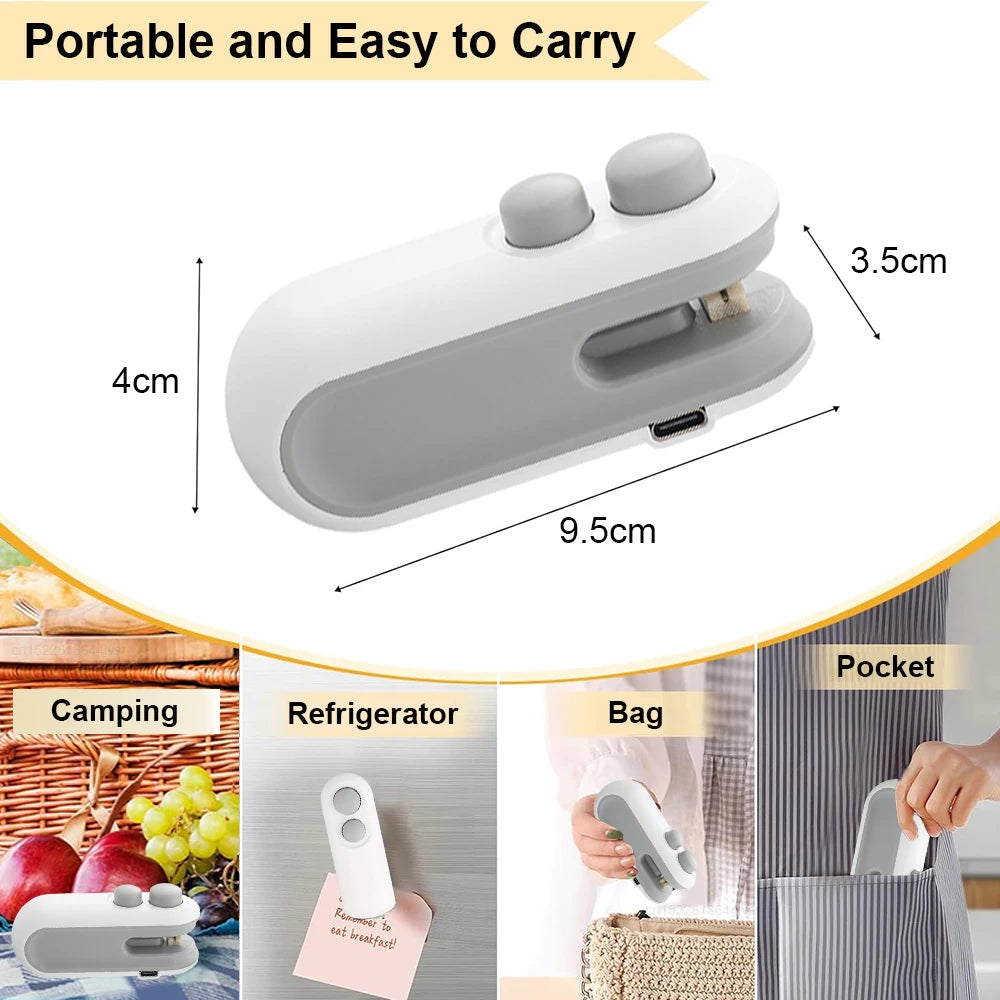 Mini-scelleuse à chaud pour sacs, scelleuse de sachets, sacs en plastique, scelleuse d'aliments, pince-sac, scelleuse portable, scelleuse à chaud pour emballages alimentaires