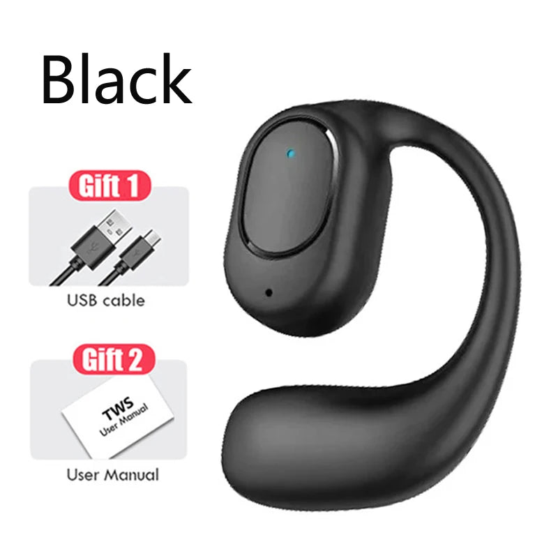 Auriculares inalámbricos Bluetooth con micrófono de conducción ósea, manos libres, con cancelación de ruido para conducir Audifonos