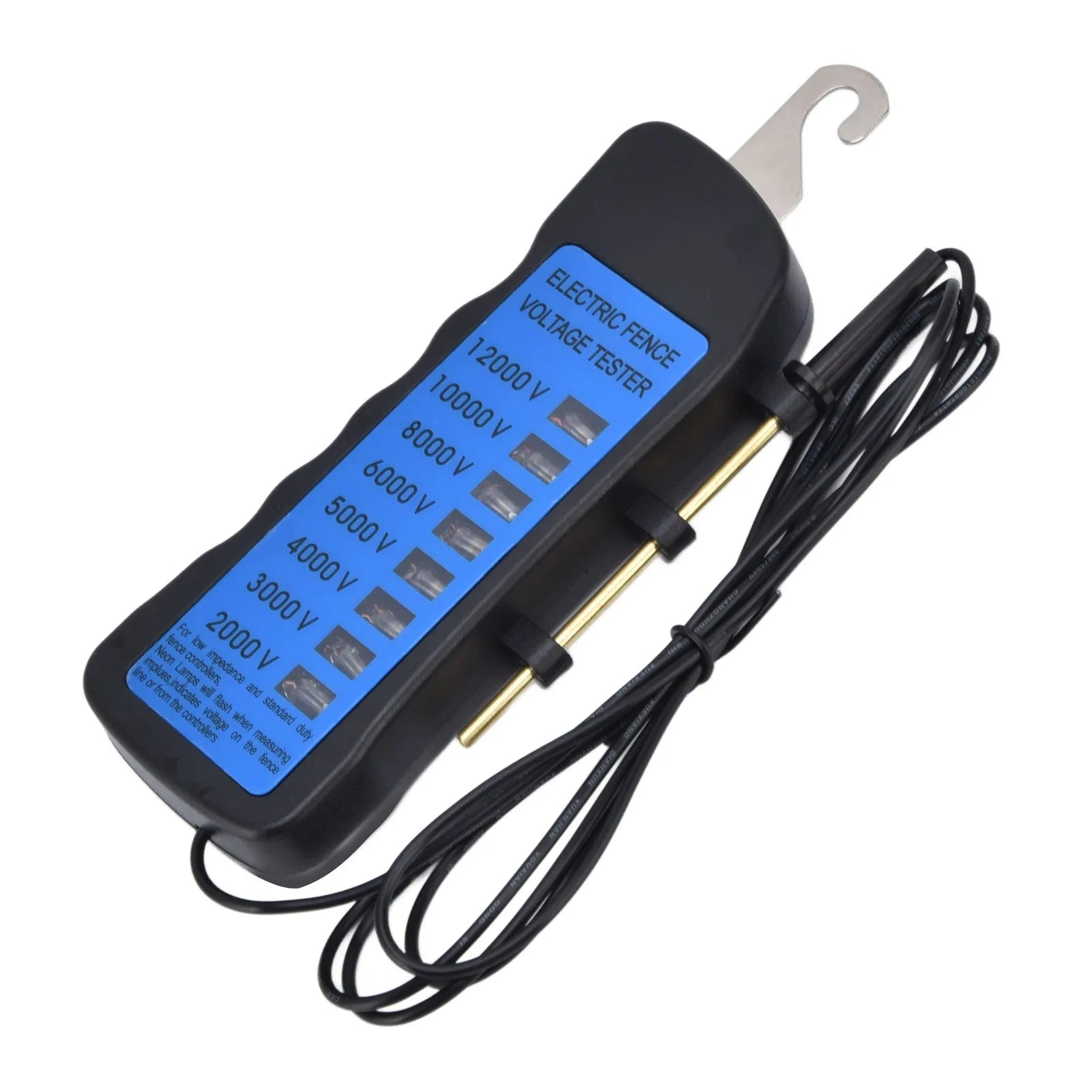 Comprobador de cercas impermeables 12KV Comprobador de voltaje de cercas de neón de 2000 a 12000V 8 luces indicadoras de neón Comprobador de cercas impermeables para granjas