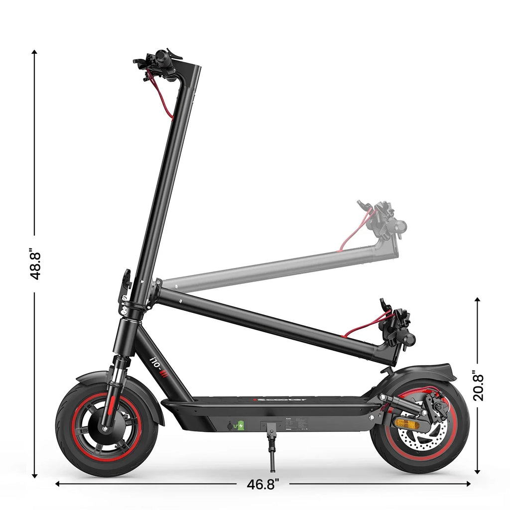 ISCOOTER I10 650W Motor Foldable Electric Scooter 42V15Ah Battery Adult EScooter 10 Inch Tires City Commuter Electric Scooter