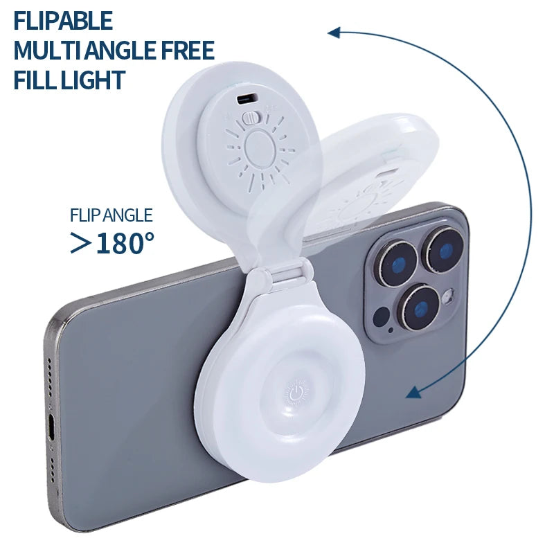 Magnetic Selfie LED Fill Light with Magsafe Compatibility ABS Material for Photography TikTok Zoom Calls Video Selfies