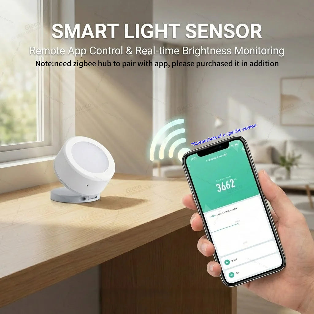 Zigbee Smart Brightness Light Sensor Smart Life Illumiance Detector Real-time Monitoring Zigbee2MQTT Z2M TUYA Home Automation